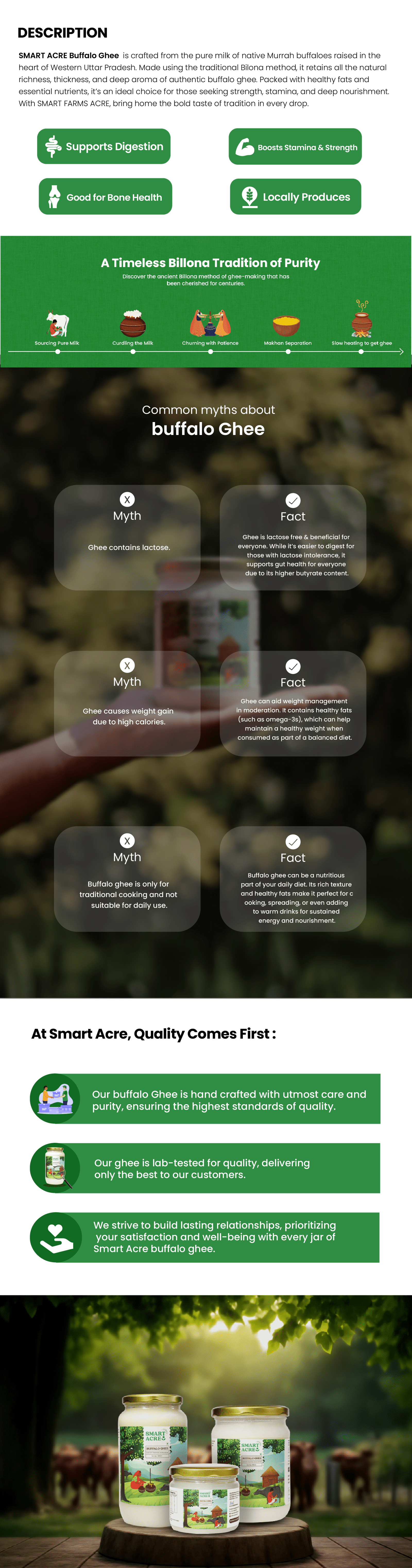 Desi Buffalo Ghee- Made from Curd | 1 Ltr