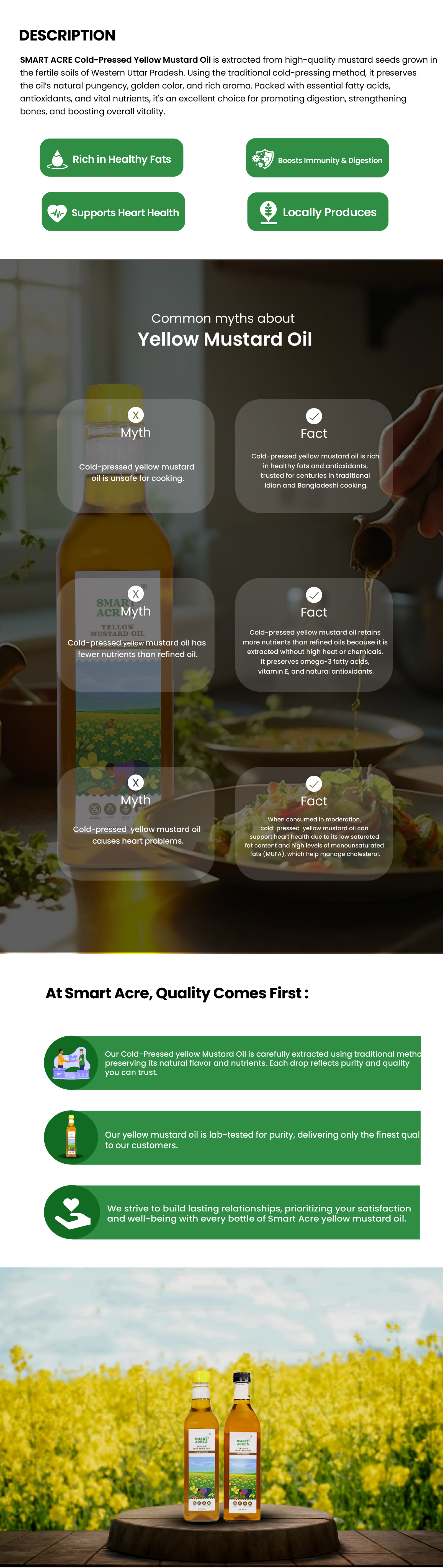 Cold-Pressed Yellow Mustard Oil/Peeli Sarso Ka Tel | 1 Litre